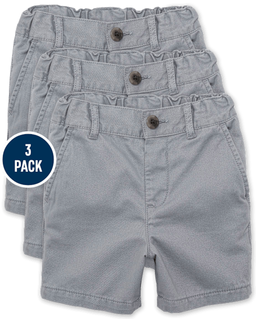Lot de 3 shorts chino uniformes pour bébés et tout-petits garçons