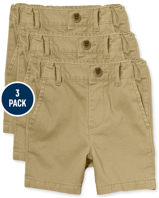 Lot de 3 shorts chino uniformes pour bébés et tout-petits garçons