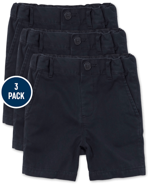 Baby And Toddler Boys Uniform Chino Shorts 3-Pack