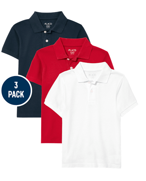 Kids Uniform Pique Polo 3-Pack