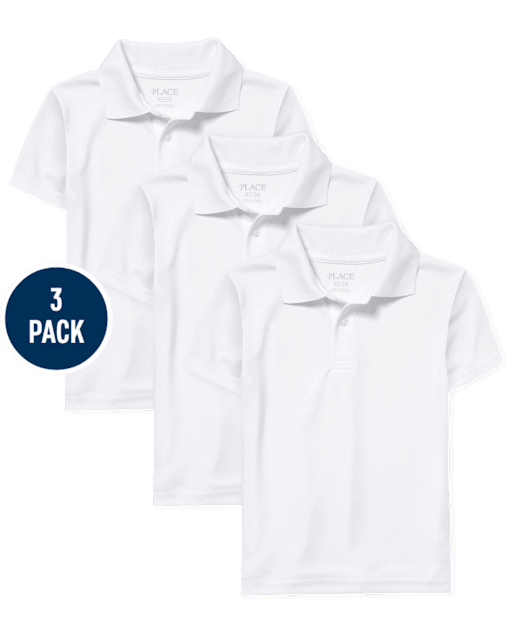 Polo de rendimiento uniforme para niños, paquete de 3