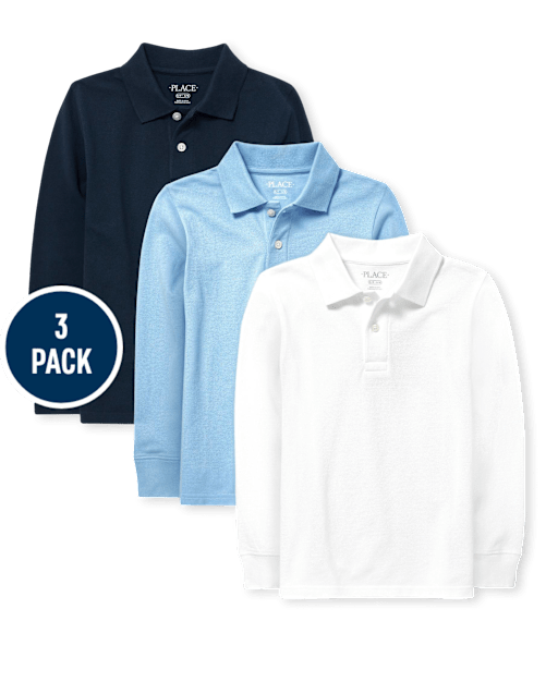 Kids Uniform Pique Polo 3-Pack