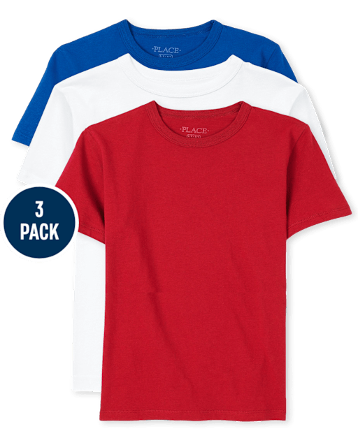 Lot de 3 t-shirts superposés de base pour garçons