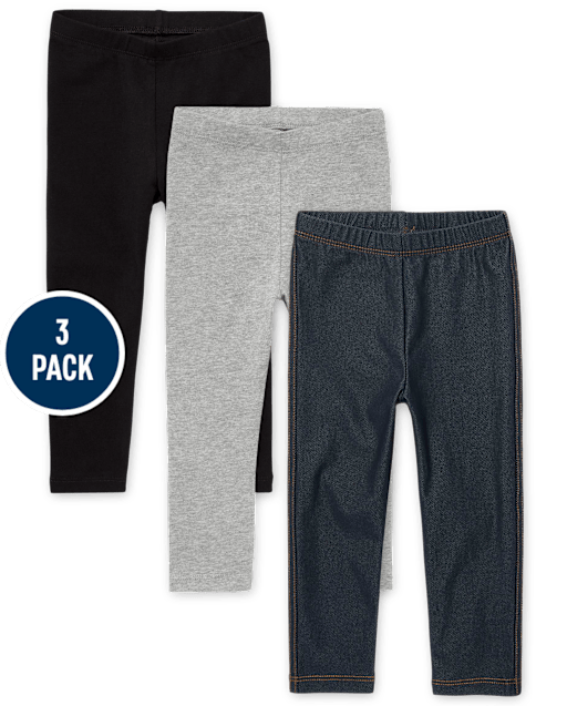 Lot de 3 leggings pour petites filles