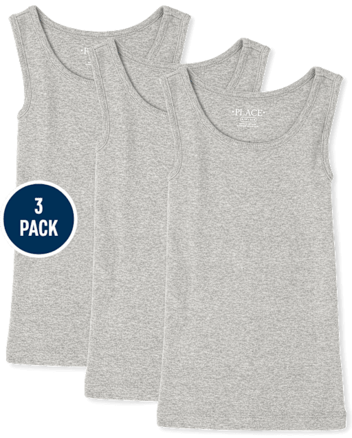 Girls Ribbed Tank 3-Pack