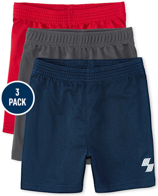 Toddler Boys Basketball Shorts 3-Pack