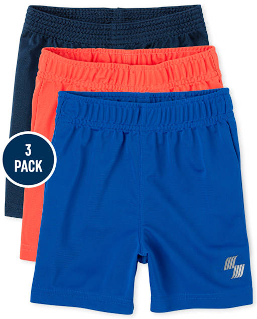 Toddler Boys Basketball Shorts 3-Pack