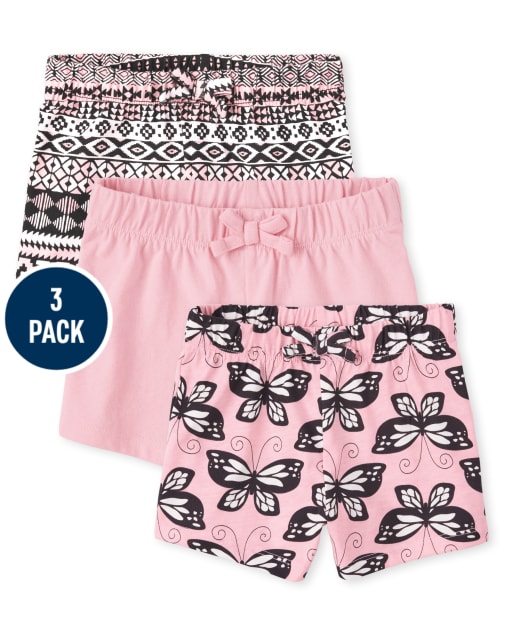 Toddler Girls Print Shorts 3-Pack