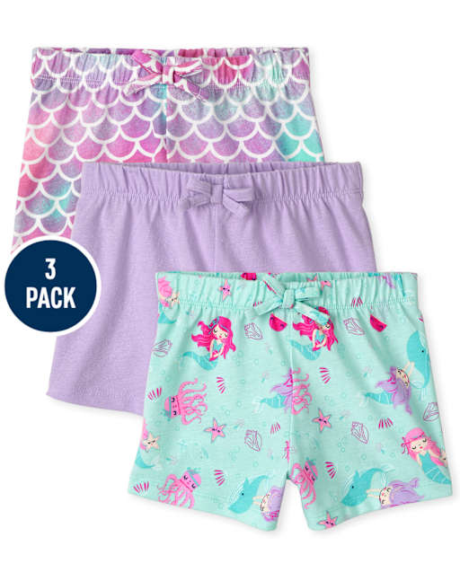 Toddler Girls Print Shorts 3-Pack