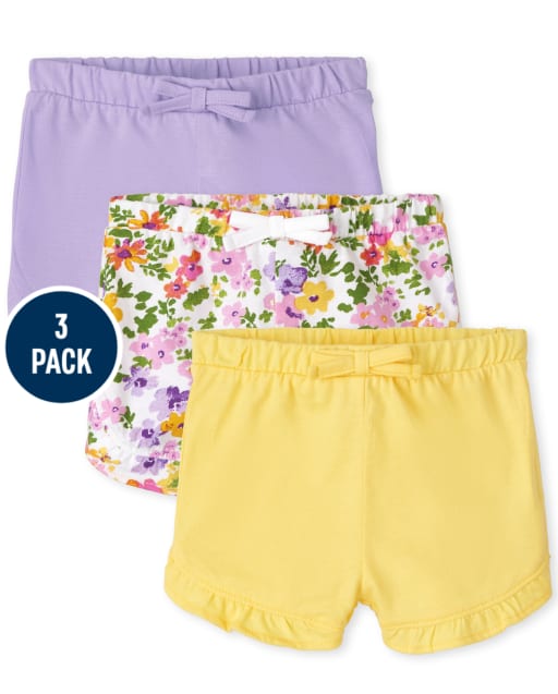Shorts Bebé Niña Floral Volantes Pack de 3