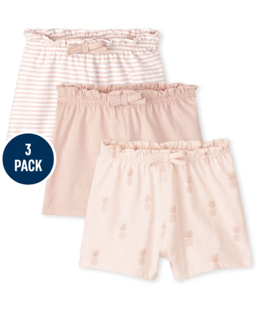Baby Girls Pineapple Shorts 3-Pack