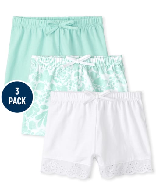 Baby Girls Floral Eyelet Shorts 3-Pack