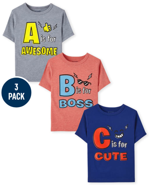 Toddler Boys ABC Graphic Tee 3-Pack