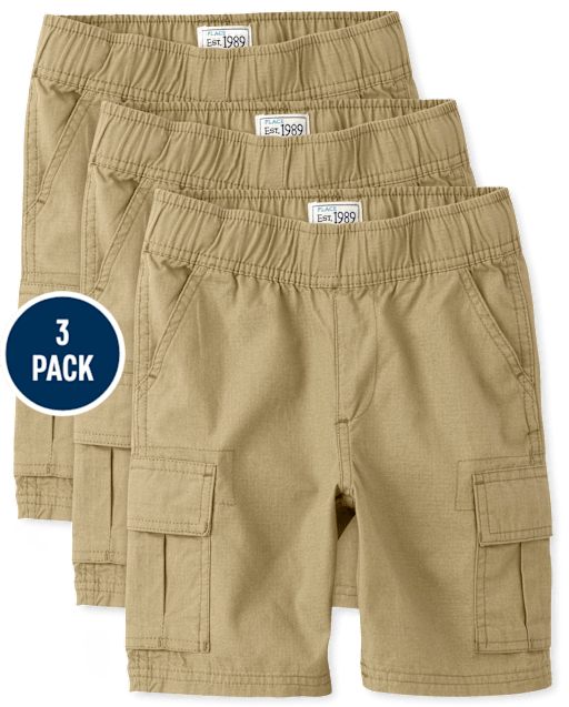 Short cargo sin cierre para niño 3-Pack - Estrecho