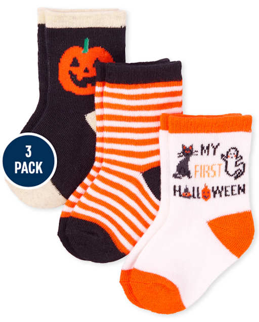 Lot de 3 chaussettes mi-longues Bébé Halloween