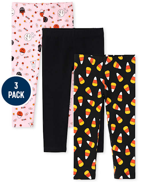 Toddler Girls Halloween Leggings 3-Pack