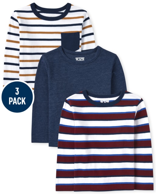 Baby And Toddler Boys Striped Top 3-Pack