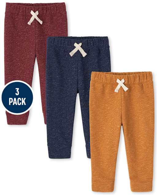 Baby And Toddler Boys Fleece Jogger Pants 3-Pack