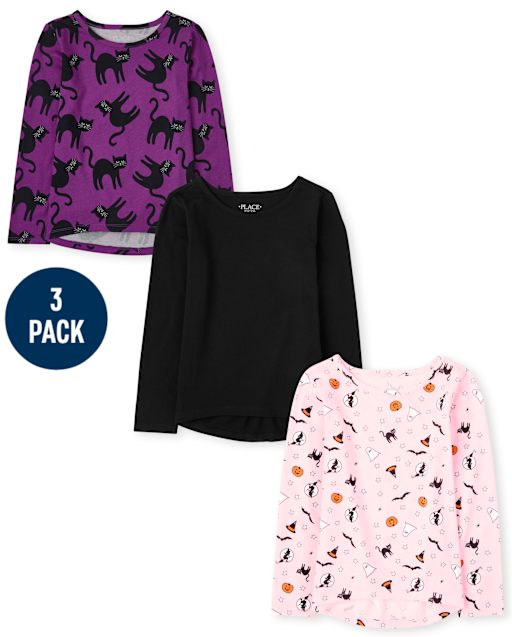 Lot de 3 hauts d'Halloween pour filles