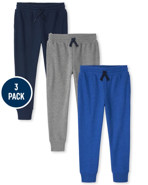 Pack de 3 pantalones jogger de felpa para niños