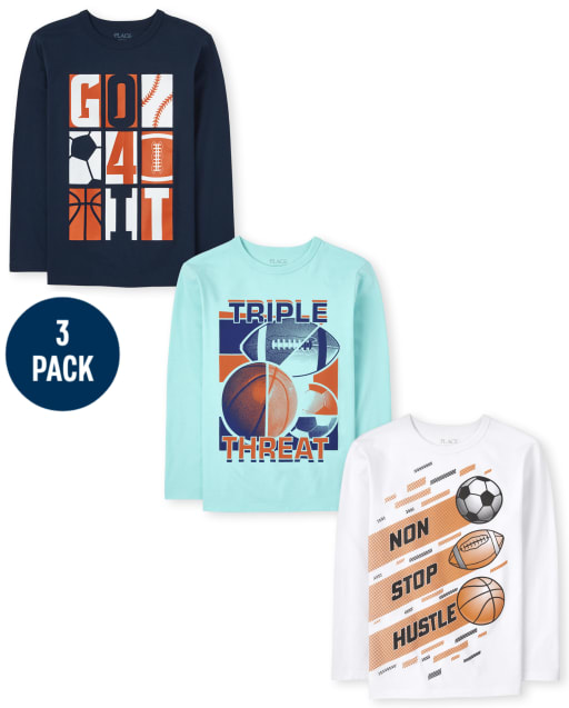 Boys Sports Graphic Tee 3-Pack