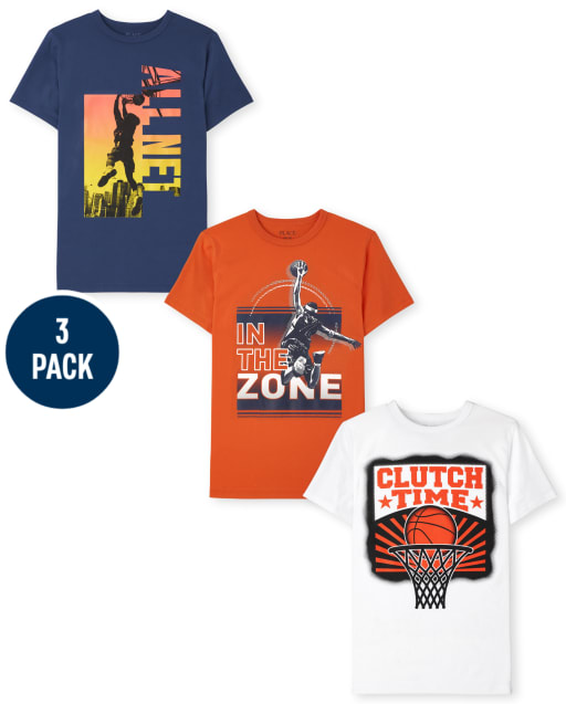 Boys Basketball Graphic Tee 3-Pack