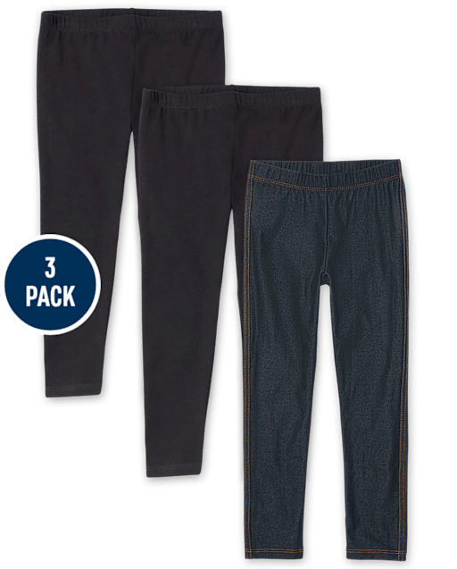 Leggings para niña, paquete de 3