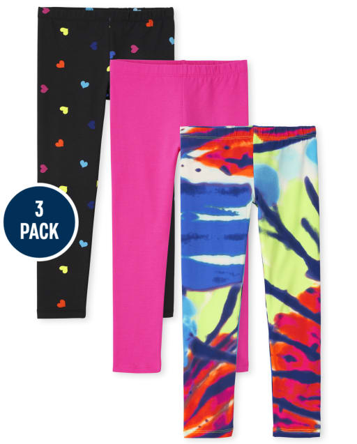 Girls Print Leggings 3-Pack