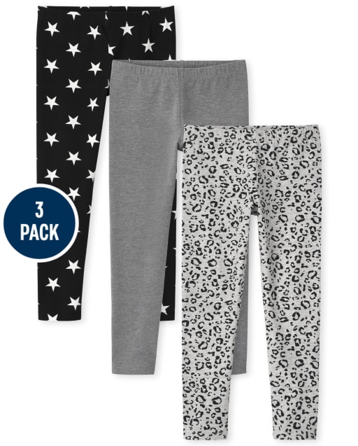 Girls Print Leggings 3-Pack