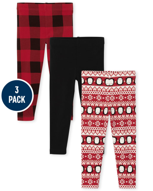 Toddler Girls Holiday Leggings 3-Pack