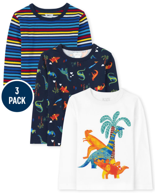 Toddler Boys Dino Top 3-Pack