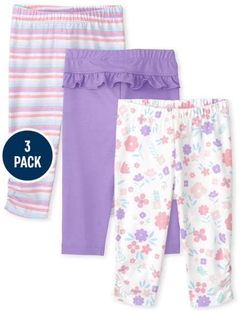 Baby Girls Floral Leggings 3-Pack