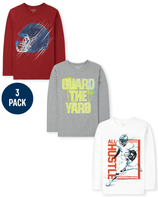 Lot de 3 t-shirts à imprimé football pour garçons