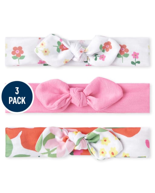 Baby Girls Floral Bow Headwrap 3-Pack