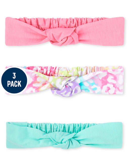 Toddler Girls Leopard Top Knot Headwrap 3-Pack