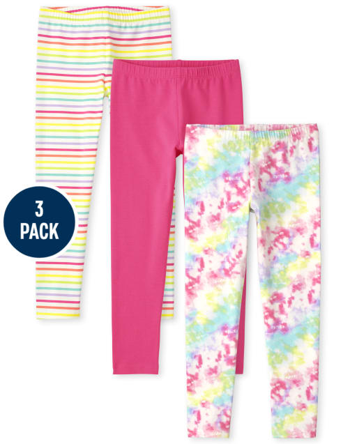 Girls Print Leggings 3-Pack