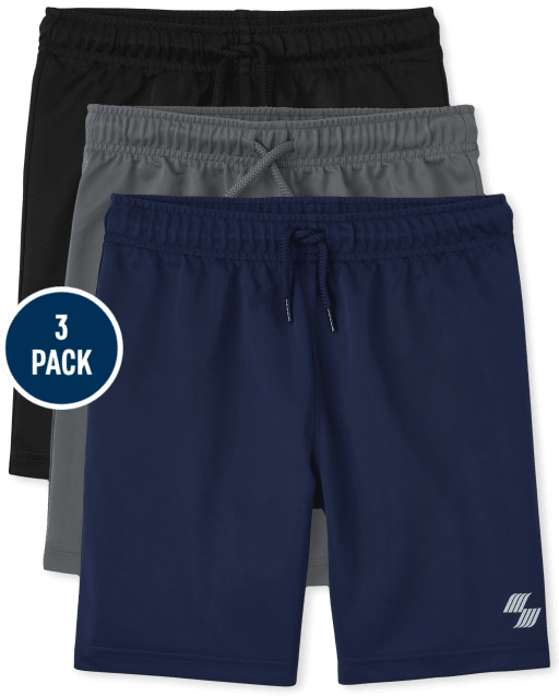 Shorts de baloncesto para niños, paquete de 3