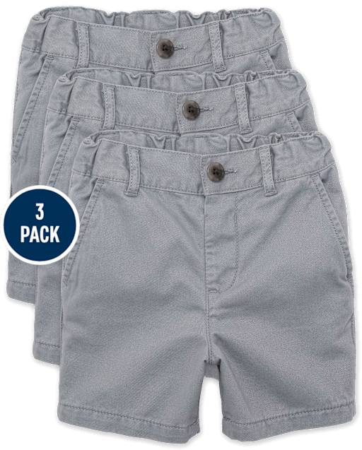 Baby And Toddler Boys Uniform Stretch Chino Shorts 3-Pack