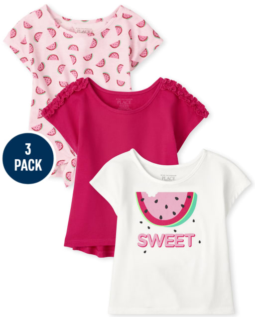 Toddler Girls Watermelon Top 3-Pack