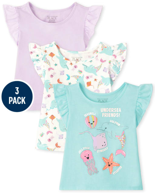 Toddler Girls Flutter Tank Top 3-Pack