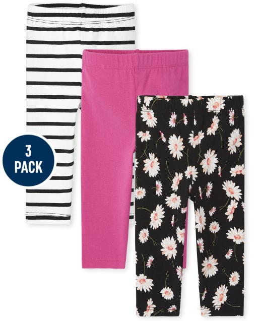 Toddler Girls Print Capri Leggings 3-Pack