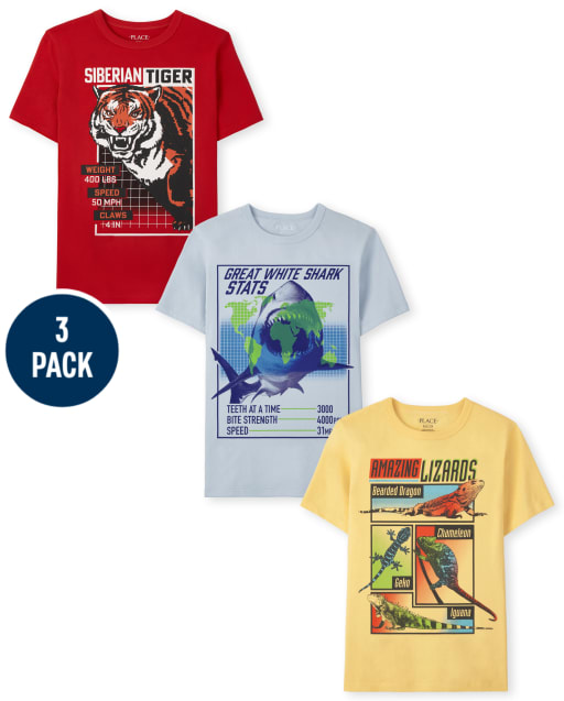 Boys Animal Graphic Tee 3-Pack