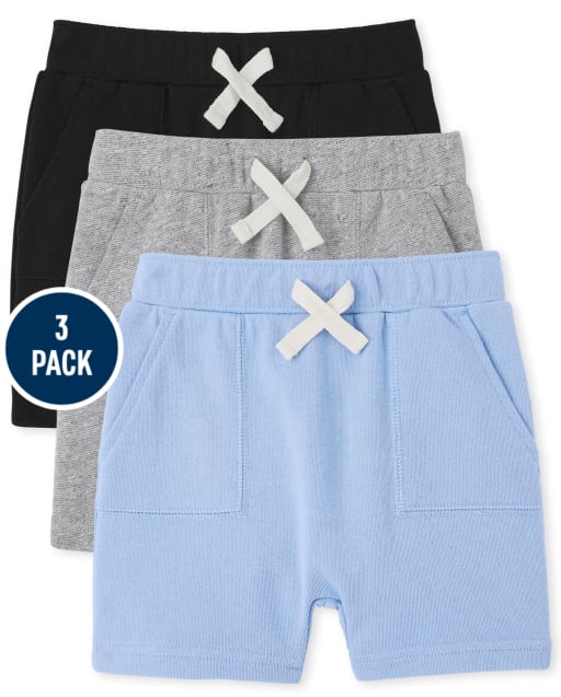 Paquete de 3 pantalones cortos de rizo francés para niños pequeños