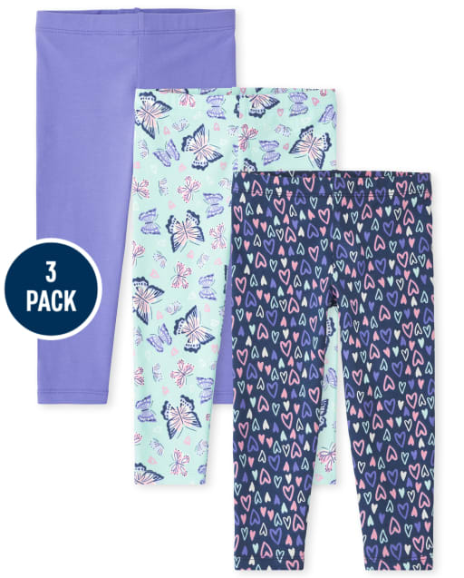 Toddler Girls Print Leggings 3-Pack