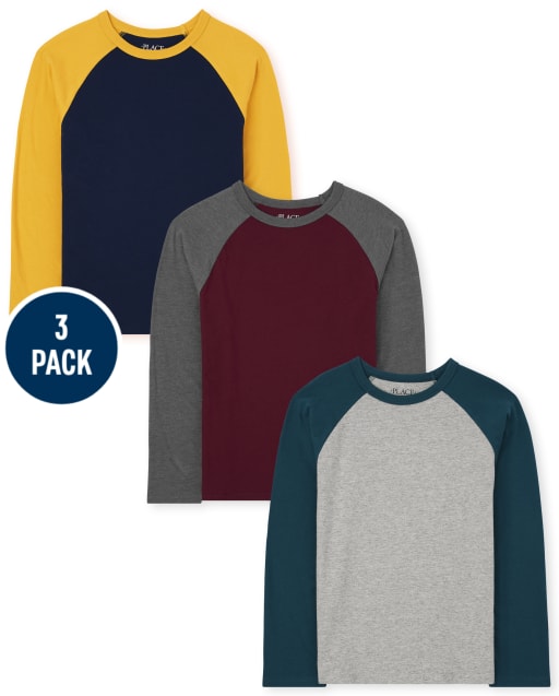 Paquete de 3 tops raglán para niños