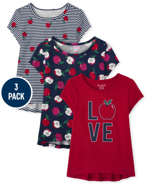 Lot de 3 paires Apple High Low Top pour filles