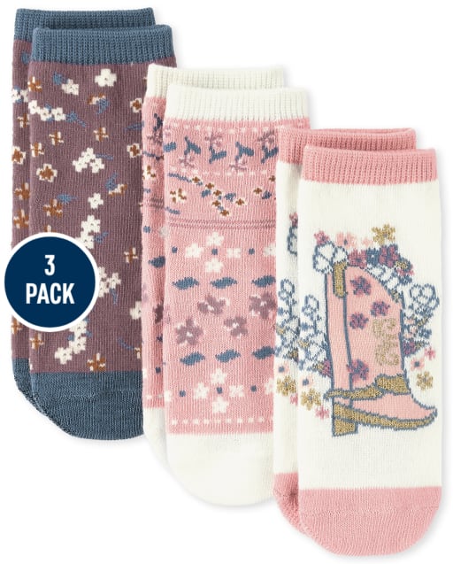 Paquete de 3 calcetines midi de vaquera para niñas pequeñas