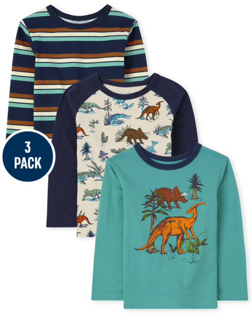 Toddler Boys Dino Top 3-Pack