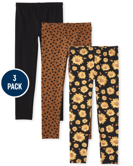 Lot de 3 leggings imprimés pour fille