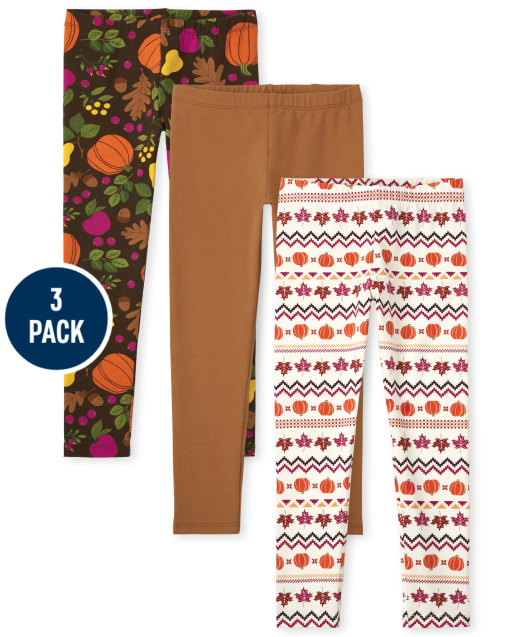 Girls Print Leggings 3-Pack